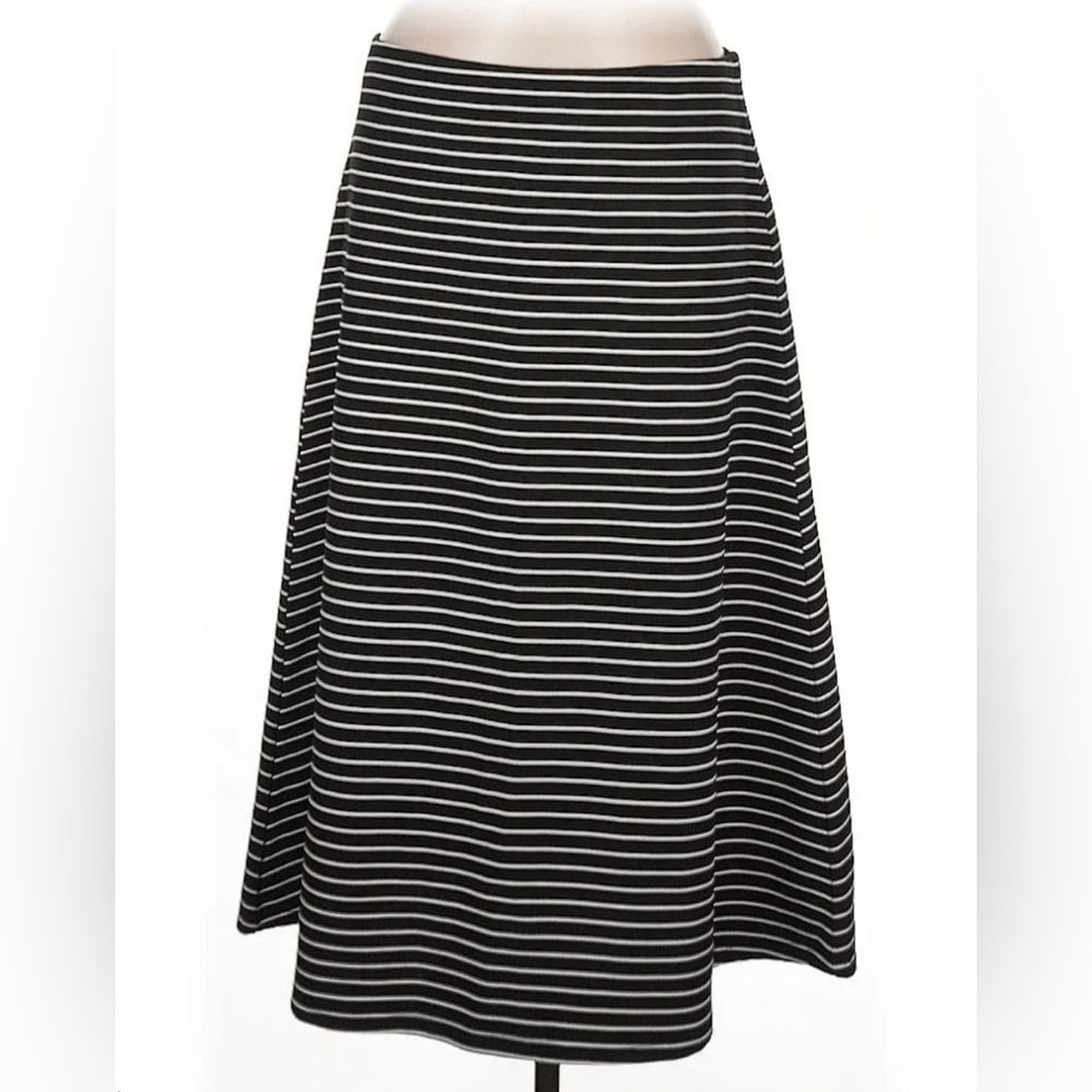 LOFT Black and White Striped Skirt